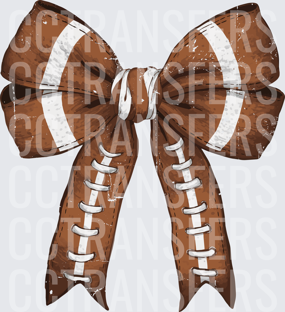 Grunge Football Laces Cheer Bow (DTF)