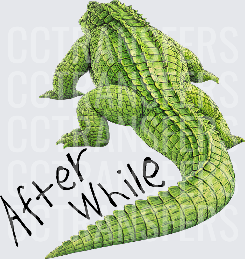After While Detailed Green Crocodile (DTF)