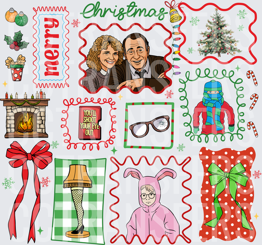 Merry Christmas Holiday Movie Icons Collage Sheet (DTF)