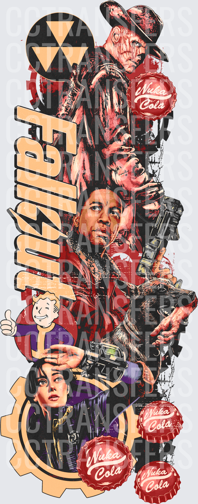 Post-Apocalyptic TV Show Cast Collage with Nuka Cola (DTF)