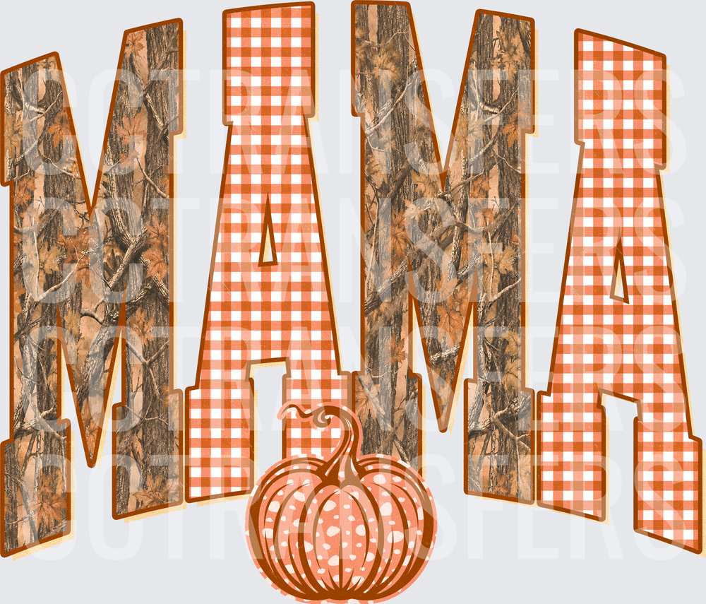 Mama Camo Gingham Pumpkin Fall (DTF)