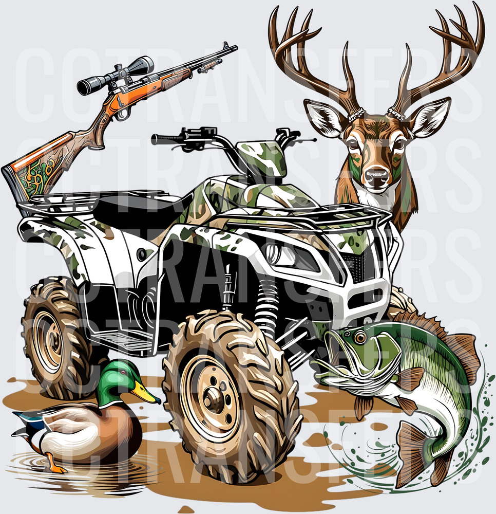 Camo ATV Buck Deer Mallard Bass Rifle Hunting Fishing (DTF)