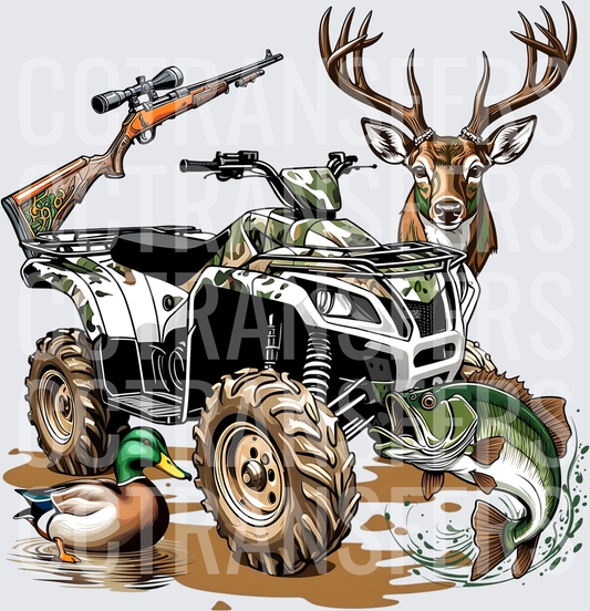 Camo ATV Buck Deer Mallard Bass Rifle Hunting Fishing (DTF)