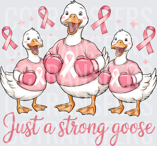 Just A Strong Goose Pink Ribbon Boxing Geese (DTF)