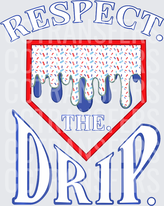 Respect The Drip Baseball Home Plate Sprinkles (DTF)