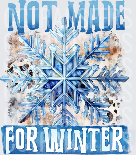 Not Made For Winter Snowflake Leopard Background (DTF)