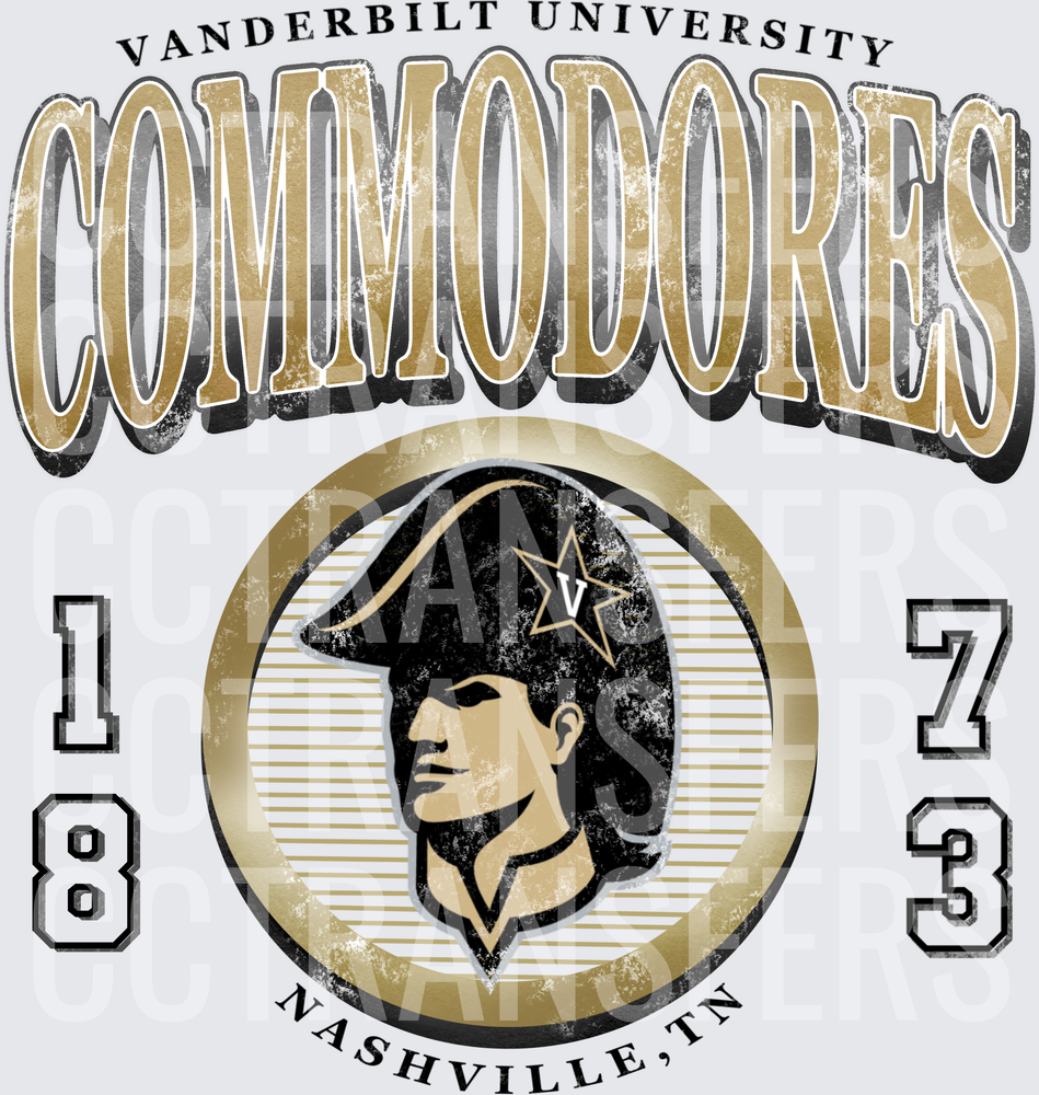Commodores Nashville TN 1873 Mascot Medallion Vintage (DTF)
