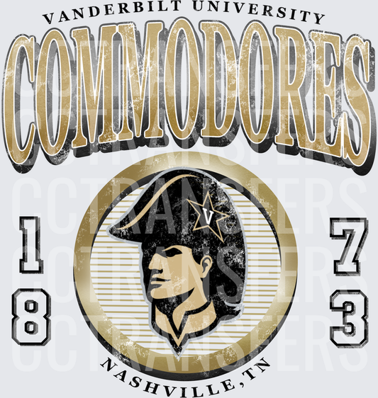 Commodores Nashville TN 1873 Mascot Medallion Vintage (DTF)