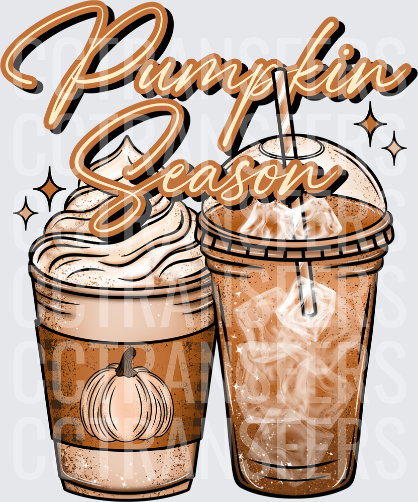 Pumpkin Season Fall Coffee Latte and Iced Drink (DTF)