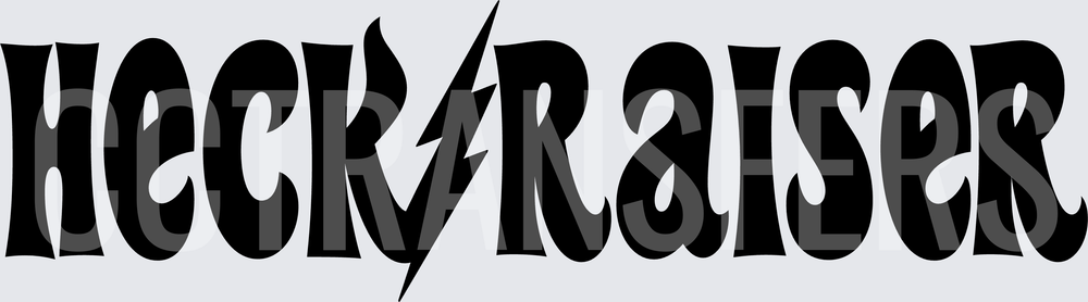 Heckraiser Bold Retro Typography with Lightning Bolt (DTF)