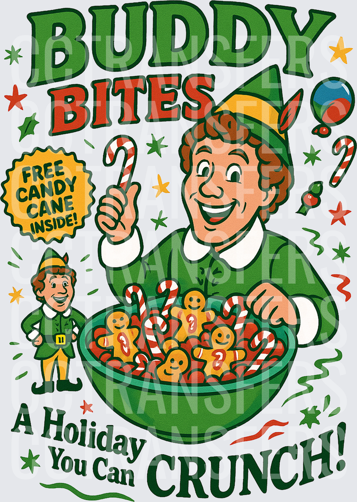 Buddy Bites Holiday Elf Cereal A Holiday You Can Crunch (DTF)