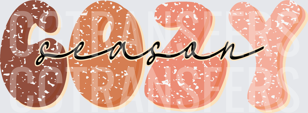 Cozy Season Retro Chunky Letter Typography (DTF)