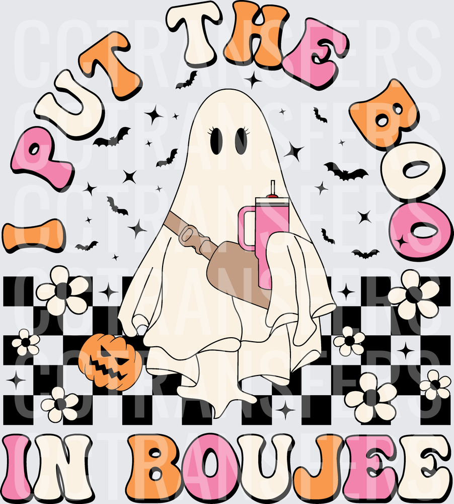I Put The Boo In Boujee Retro Ghost Halloween (DTF)
