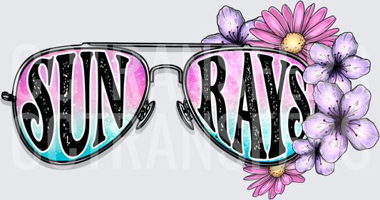 Sun Rays Aviator Sunglasses Floral Summer Design (DTF)