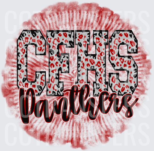 CEHS Panthers Leopard Print Tie Dye (DTF)
