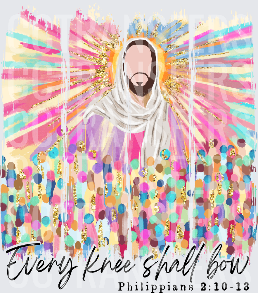 Every Knee Shall Bow Philippians 2:10-13 Glowing Figure (DTF)