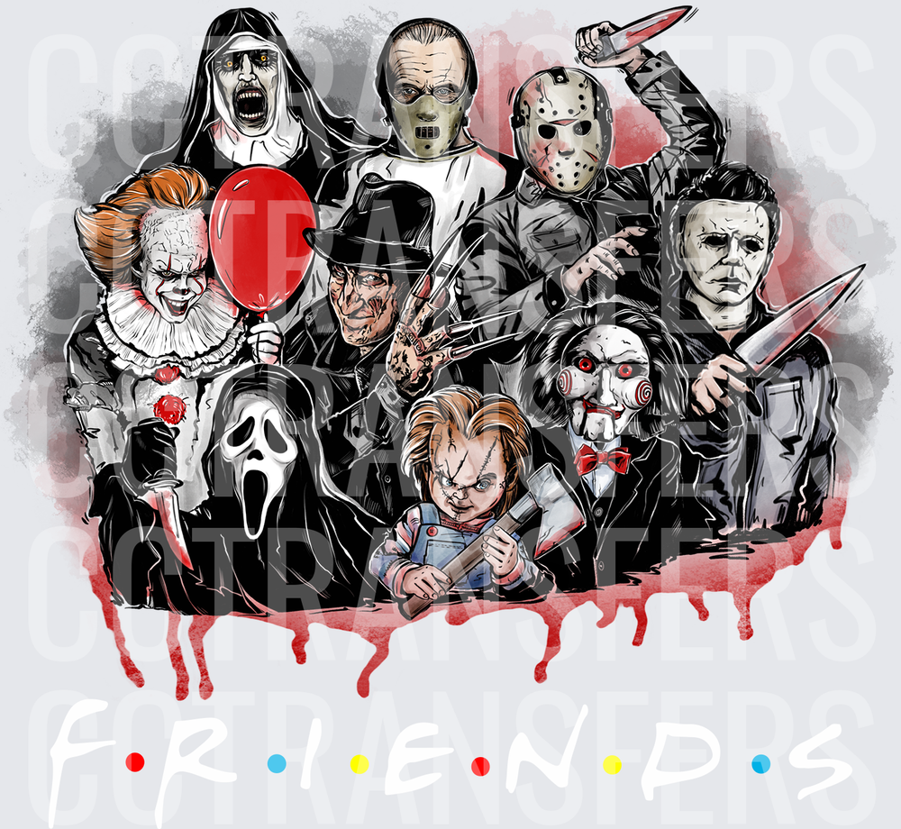 Classic Horror Movie Villains Mashup Blood Drip (DTF)