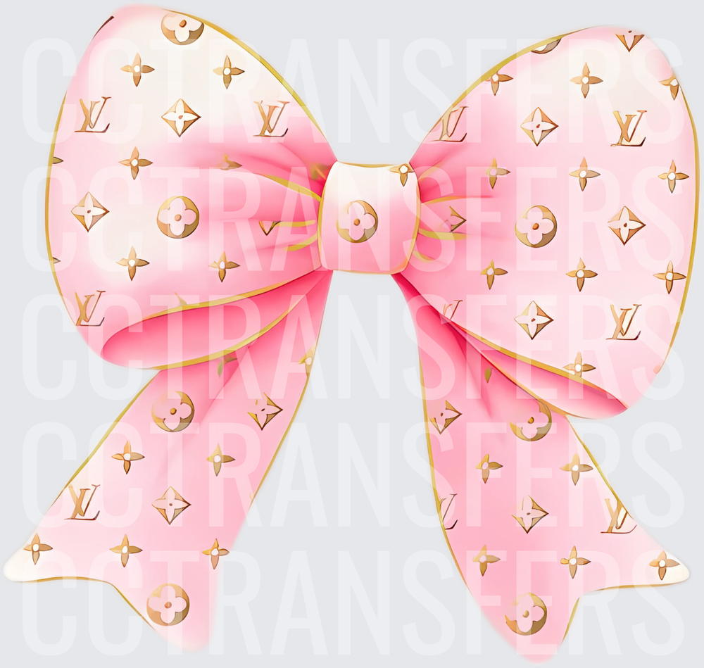 Pink Gold Monogram Luxury Bow (DTF)