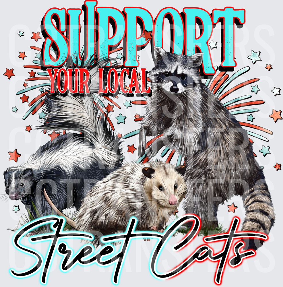 Support Your Local Street Cats Raccoon Opossum Skunk (DTF)
