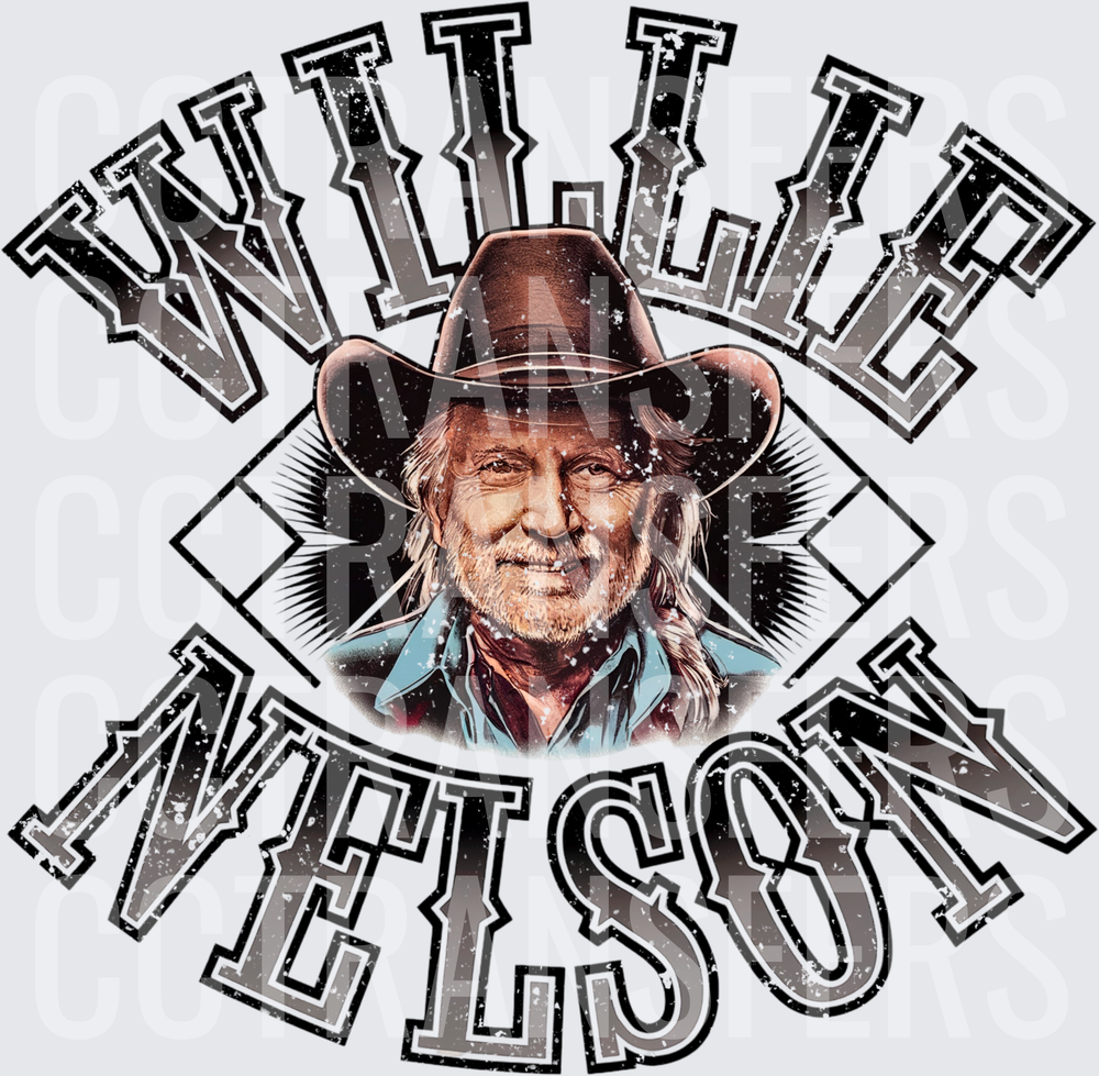 Willie Nelson Portrait Vintage Country Legend Graphic (DTF)