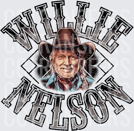 Willie Nelson Portrait Vintage Country Legend Graphic (DTF)