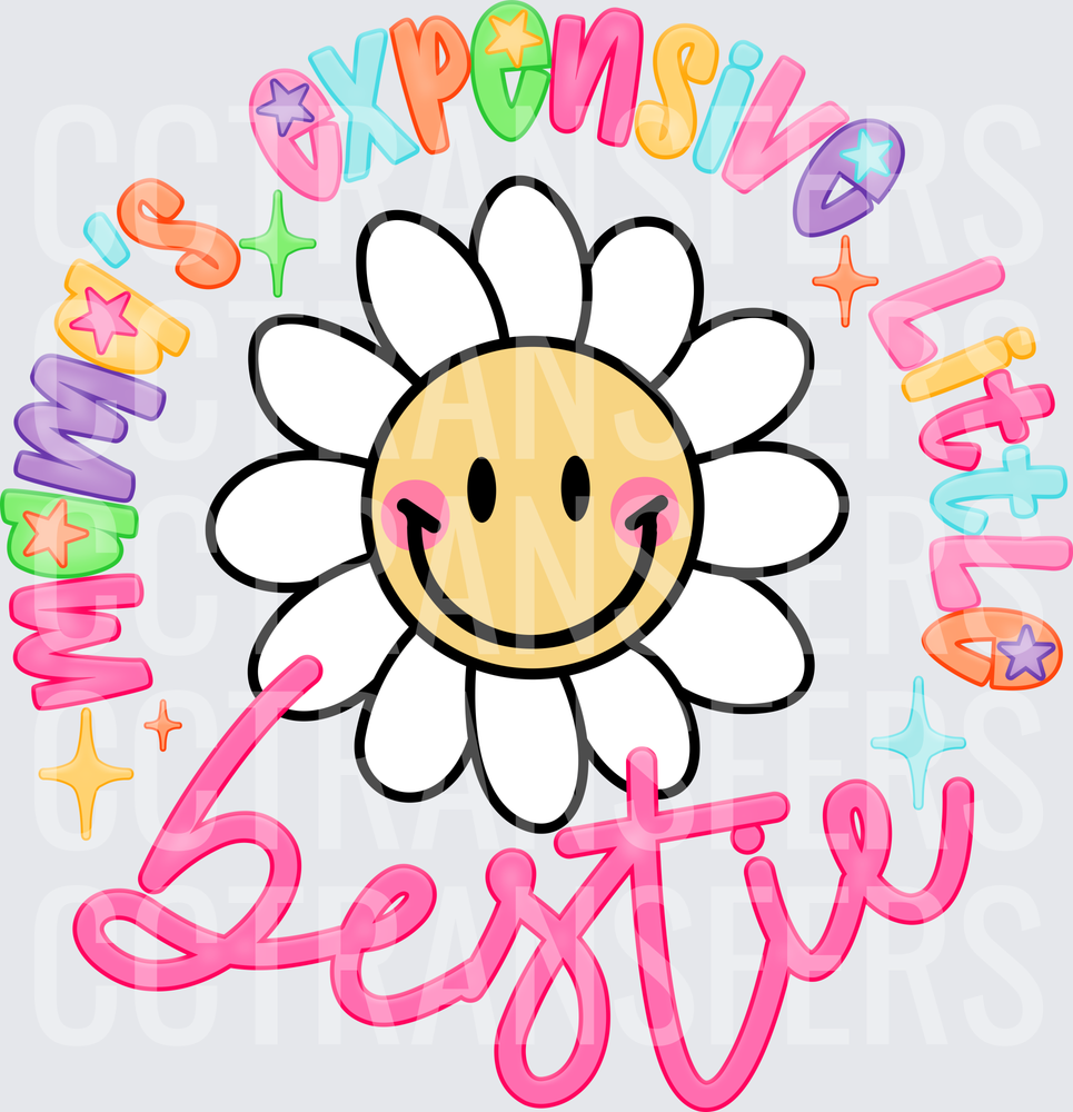 Mama's Expensive Little Bestie Smiley Daisy Flower (DTF)