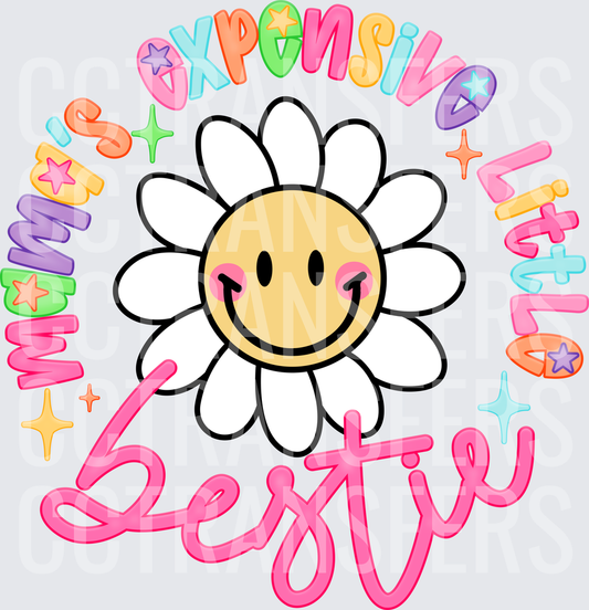 Mama's Expensive Little Bestie Smiley Daisy Flower (DTF)
