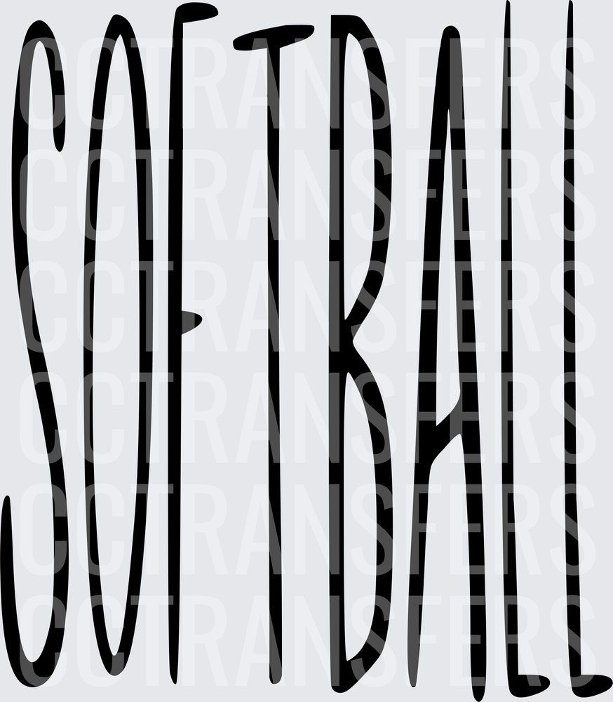 Softball Bold Handwritten Script Lettering (DTF)