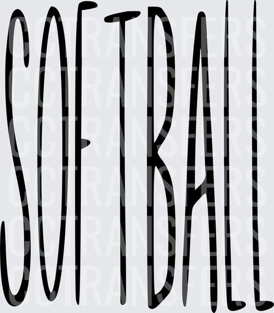 Softball Bold Handwritten Script Lettering (DTF)