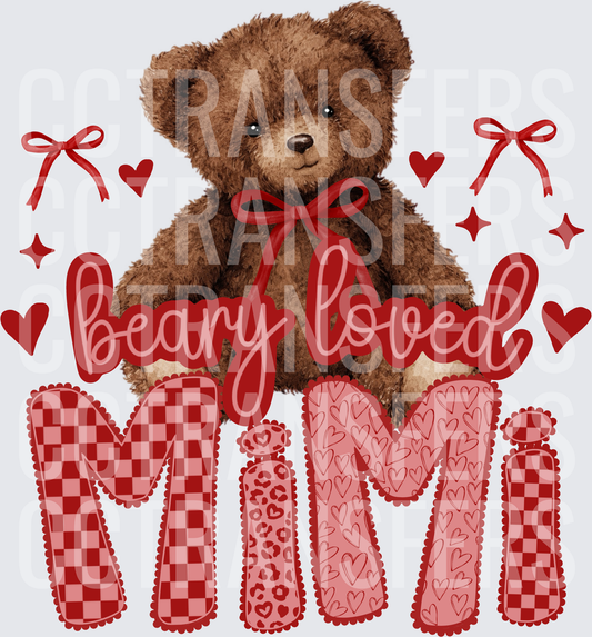Beary Loved MiMi Teddy Bear Valentine Hearts (DTF)