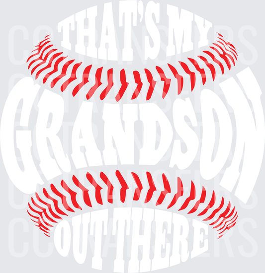 Red Baseball Laces Stitching Curved Lines (DTF)