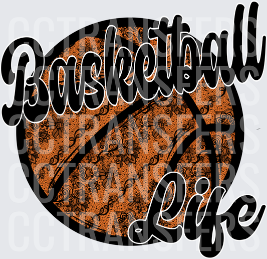Basketball Life Floral Lace Ball Design (DTF)