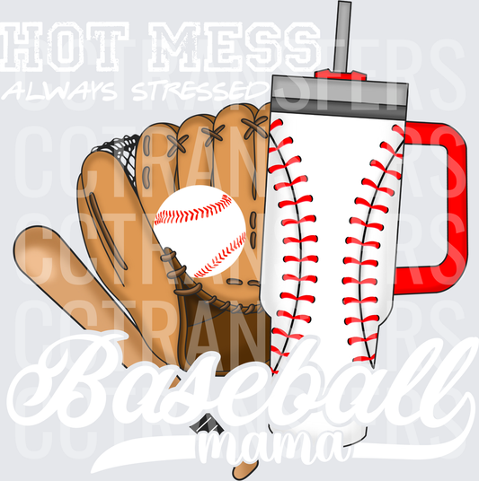 Baseball Glove Bat Ball Tumbler Cup Sports Collage (DTF)