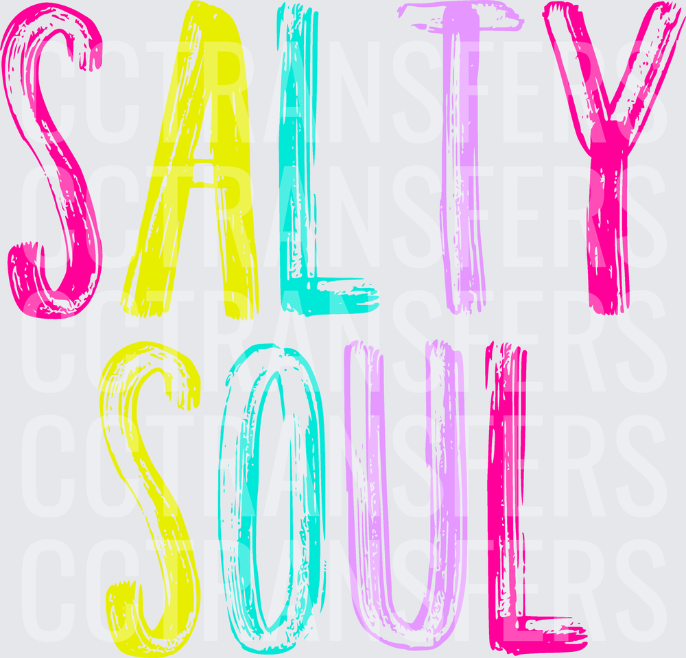 Salty Soul Colorful Bold Brush Lettering (DTF)