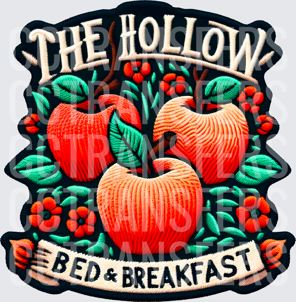 The Hollow Bed & Breakfast Embroidered Apple Patch (DTF)