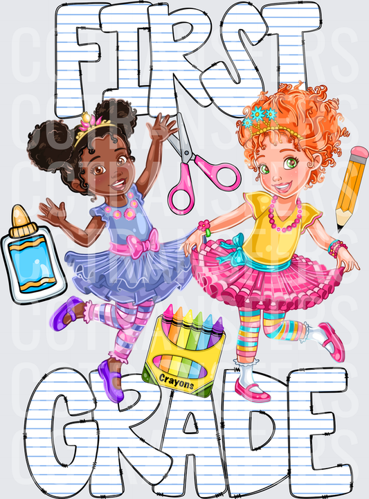 First Grade Girls Back to School Supplies (DTF)