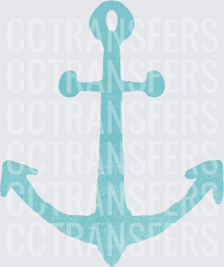 Teal Nautical Anchor Rustic Distressed Maritime (DTF)