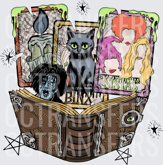 Binx Sistas Spellbook Halloween Witch Sisters (DTF)