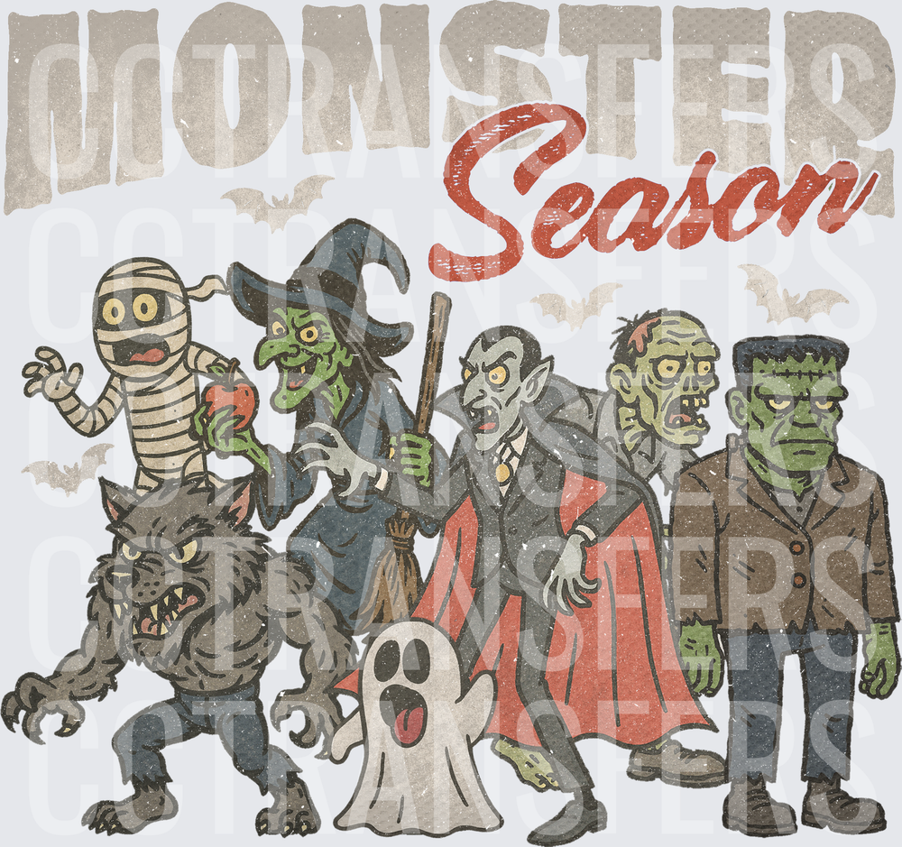 Monster Season Halloween Crew Cartoon Characters (DTF)