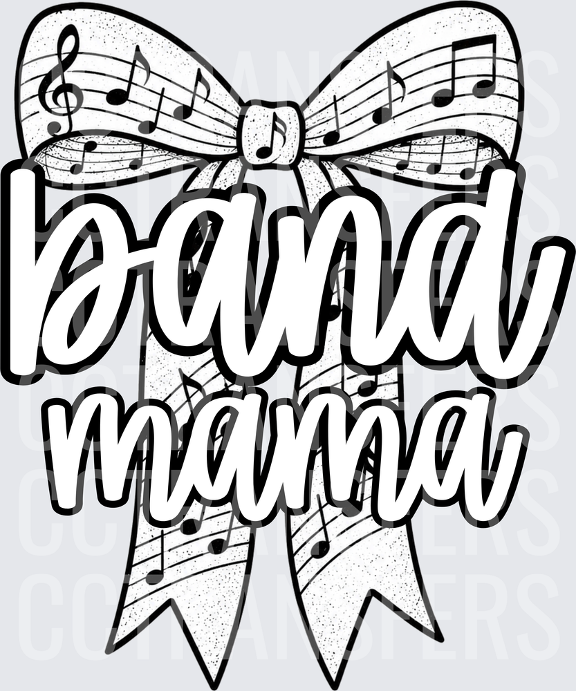 Band Mama Music Note Bow Script (DTF)