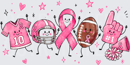 Cute Pink Football Squad Breast Cancer Awareness (DTF)