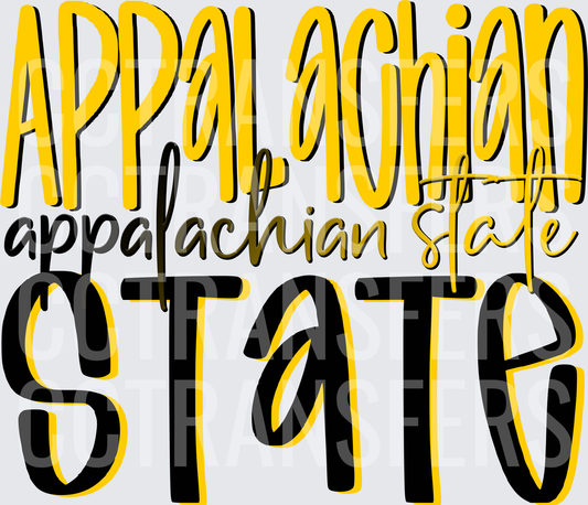 Bold Layered Mountain University State Typography Stack (DTF)