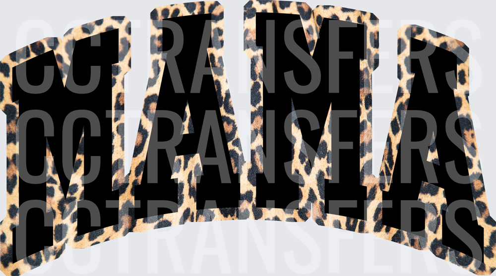 Leopard Print Arched MAMA Bold Block Letters (DTF)