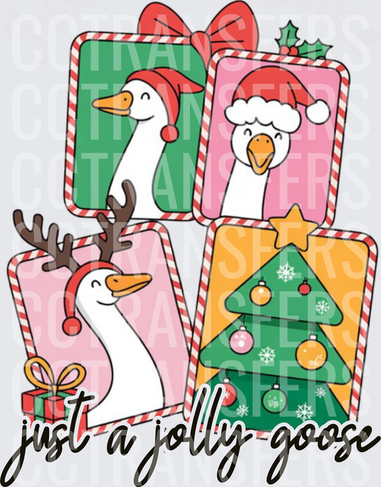Just A Jolly Goose Christmas Cards Geese Holiday (DTF)