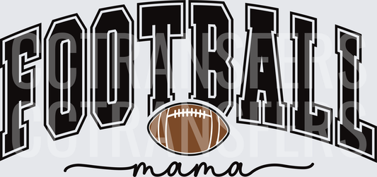 Football Mama Arched Varsity Letter Design with Ball (DTF)
