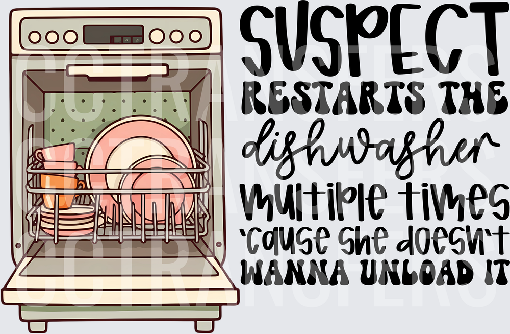Suspect Restarts Dishwasher Multiple Times Funny (DTF)