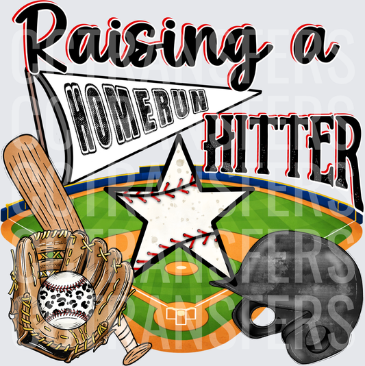 Raising a Homerun Hitter Baseball Stadium Star Design (DTF)