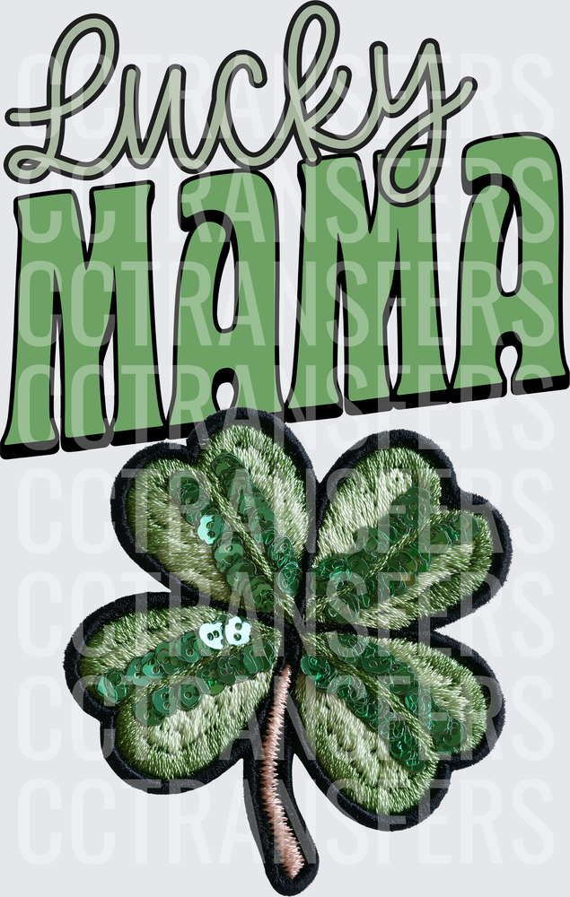 Lucky Mama Sequin Four Leaf Clover Patch (DTF)