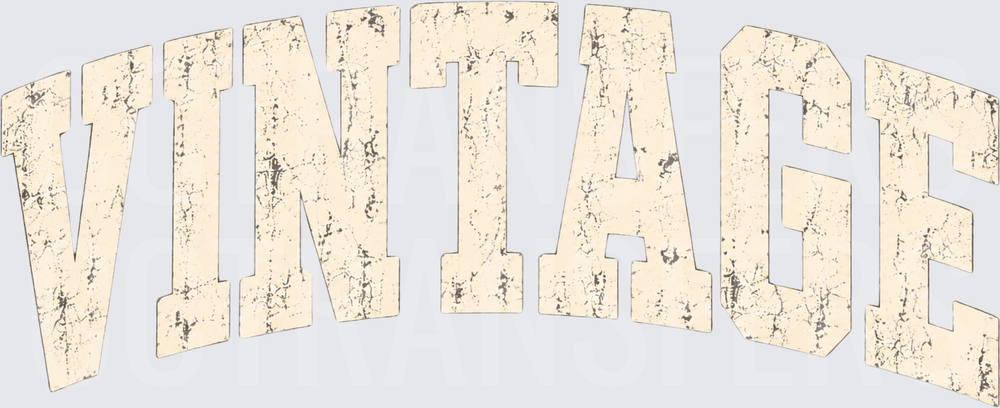 Vintage Distressed Cream Arched Varsity Lettering (DTF)
