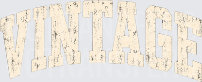Vintage Distressed Cream Arched Varsity Lettering (DTF)